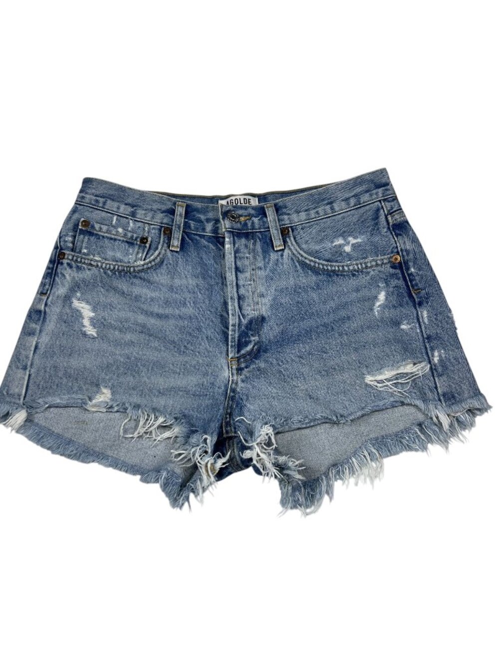 Agolde Womens Blue Denim Parker Vintage Cutoff Shorts Size 28 Distressed